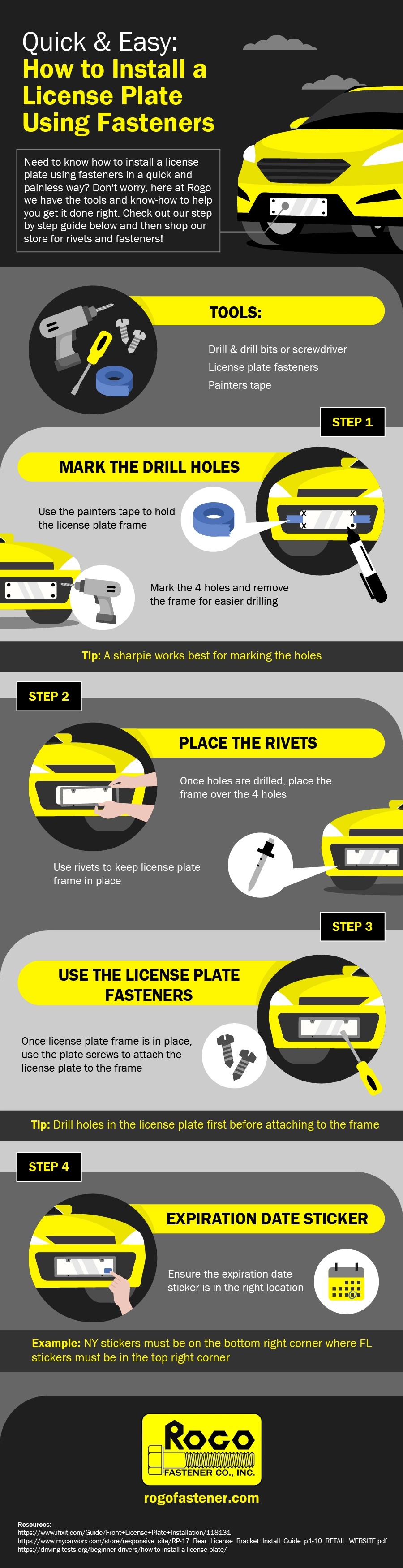 How to Install a License Plate Using Fasteners
